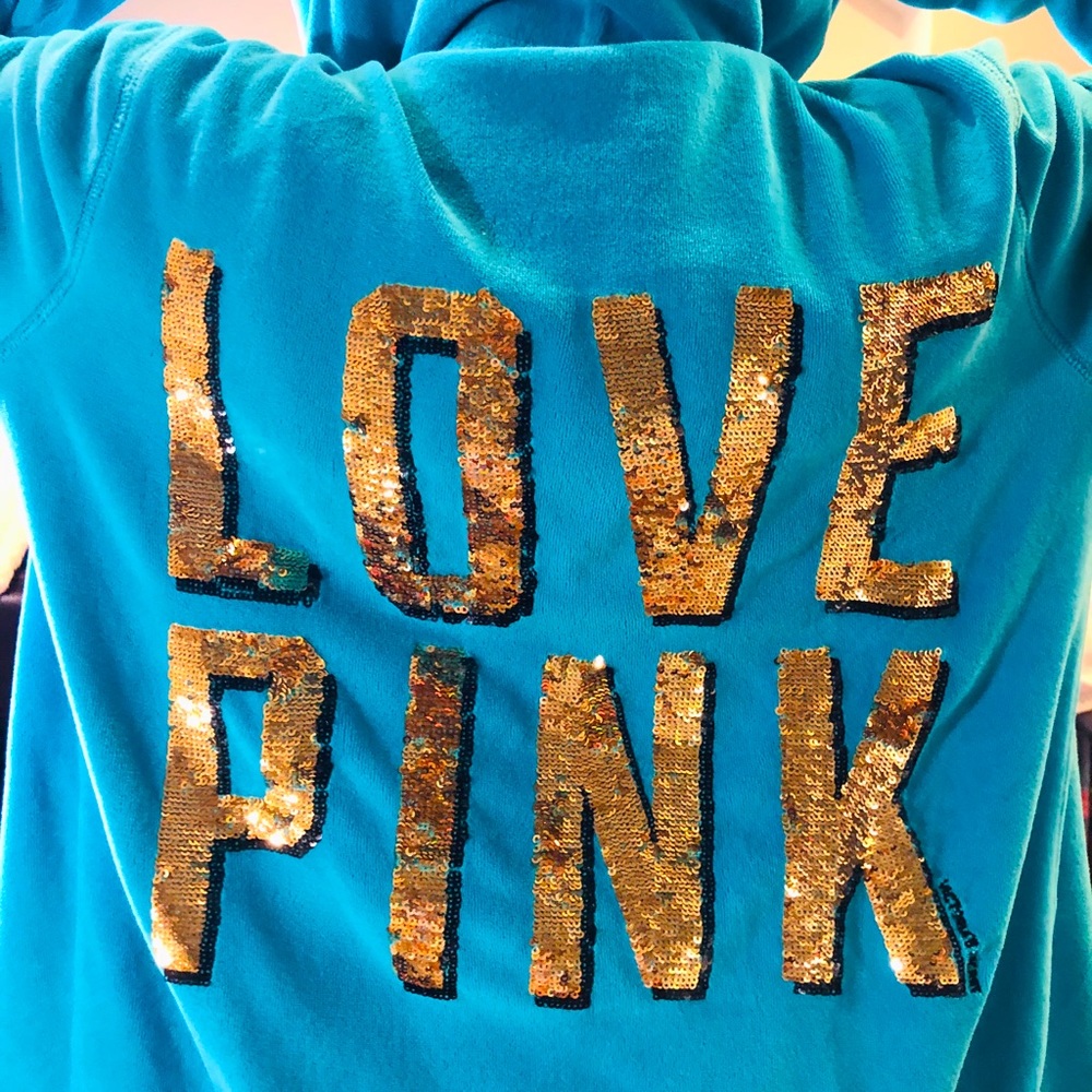 Victoria Secret full zip velour bling hoodie.